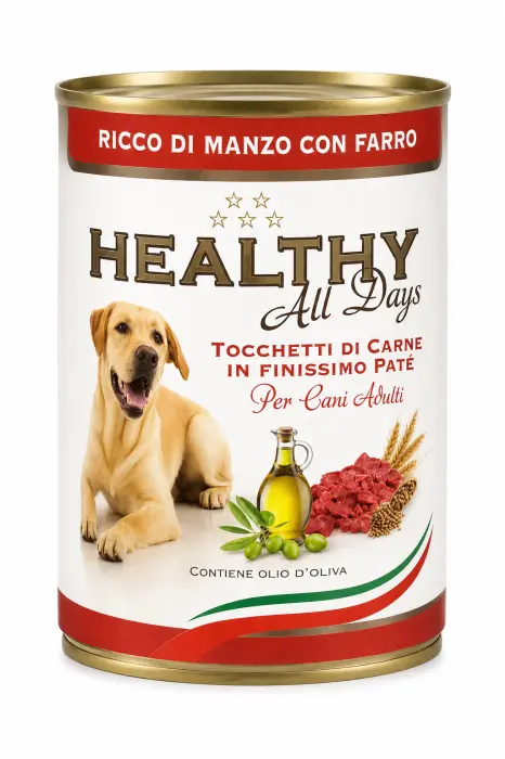 Conserva pentru caini Healthy All Days cu vita  spelta 400 gr