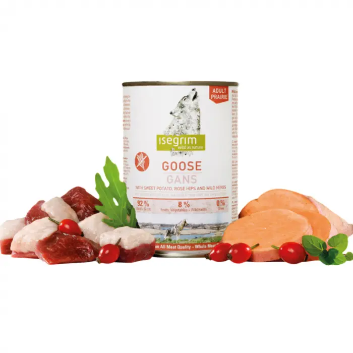 Conserva pentru caini Isegrim Adult Goose cu gasca  cartof dulce 400 gr