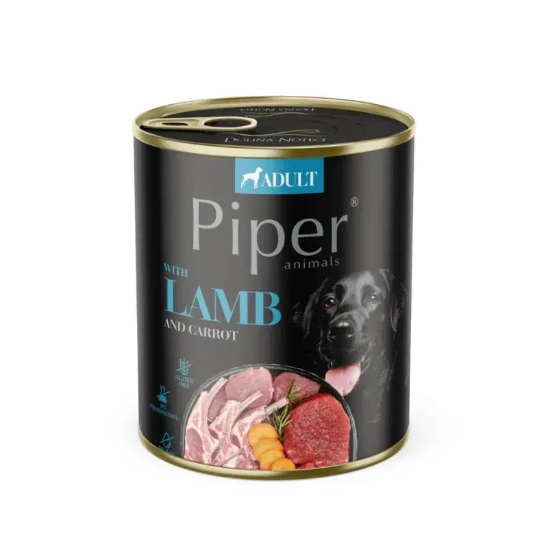Conserva pentru caini Piper Adult cu miel  morcov 800 gr