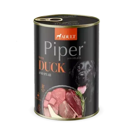Conserva pentru caini Piper Adult cu rata  pere 400 gr