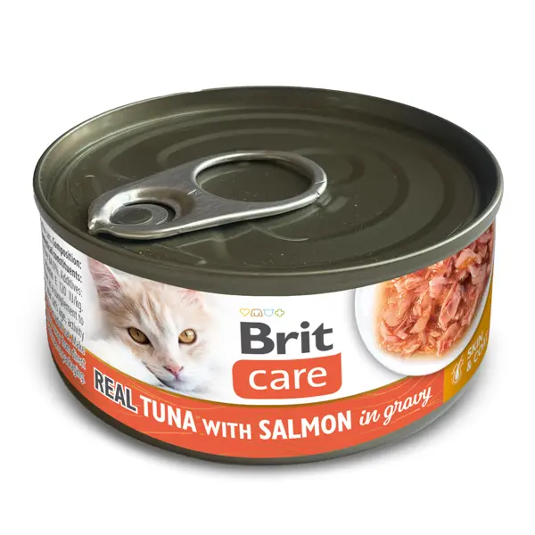 Conserva pentru pisici Brit Care Real Tuna Salmon in Gravy 80 gr