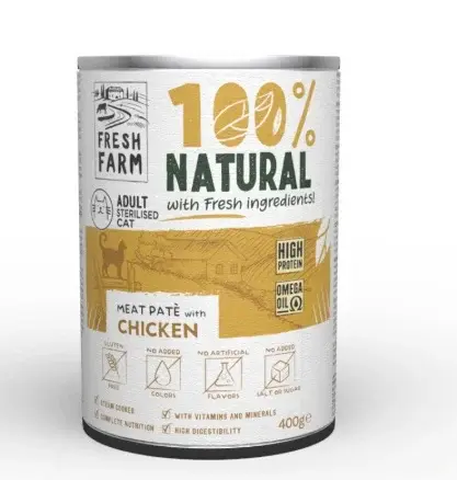Conserva pentru pisici Fresh Farm Smooth Sterilised cu pui 400 gr