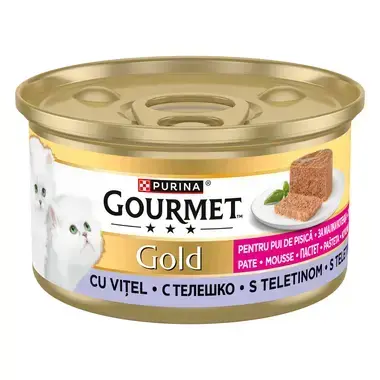 Conserva pentru pisici Gourmet Gold Kitten cu vitel 85 gr