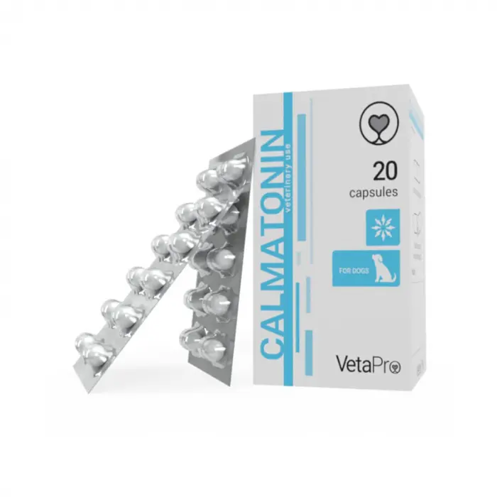 Supliment pentru calmarea cainilor Vetapro Calmatonin 20 cps cut