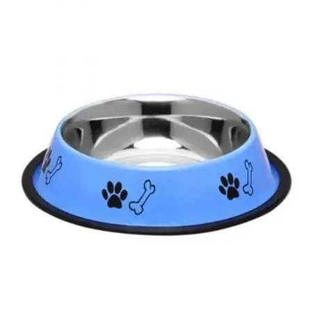 Castron antiderapant pentru caini 4Dog Albastru 0,95L