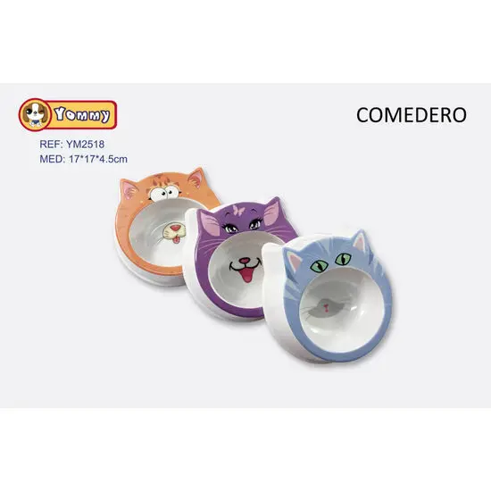 Castron din melamina Yommy Forma Pisica 17 x 17 x 4,5 cm