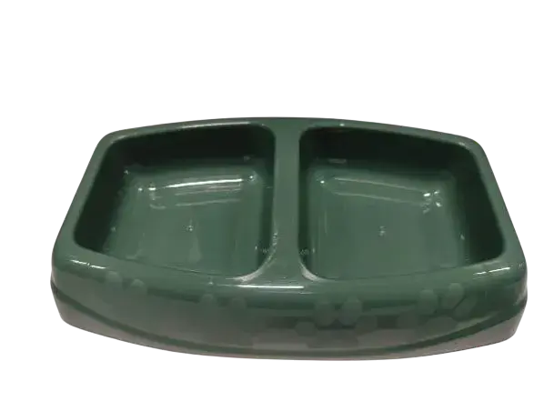 Castron dublu 4Dog Deluxe Verde 2 x 0,25 L