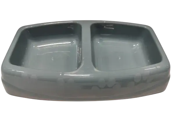 Castron dublu 4Dog Deluxe Gri 2 x 0,25 L