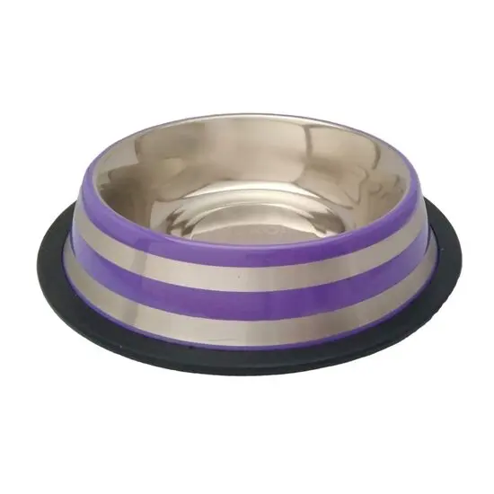 Castron metalic pentru caini Strip 0,8 L