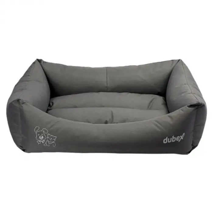 Culcus pentru caini si pisici 4Dog Deluxe Oxford L gri 78x60x22 cm