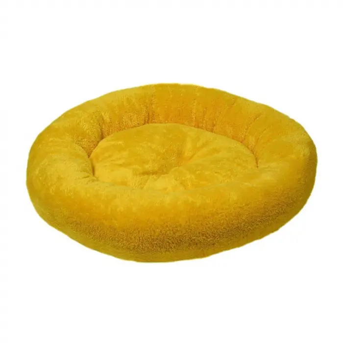 Culcus rotund 4Dog Deluxe din plush galben 52 x 9 cm