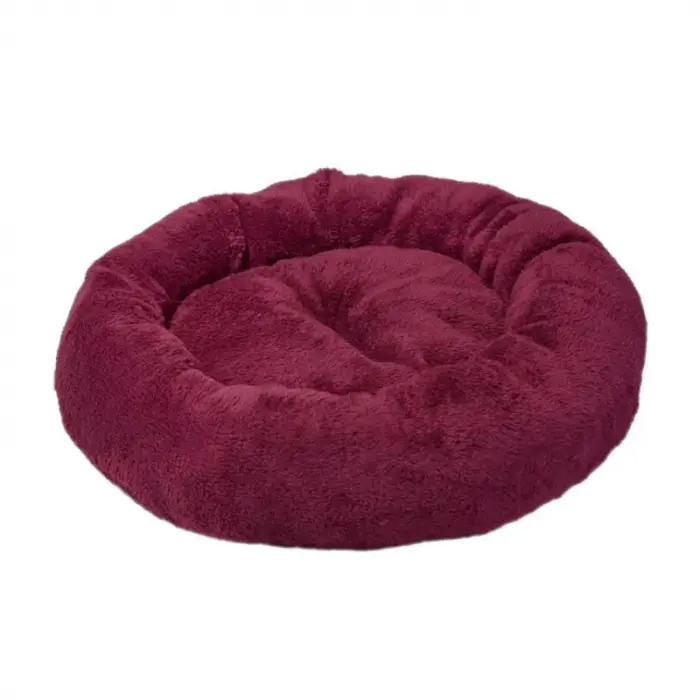 Culcus rotund 4Dog Deluxe din plush visiniu 52 x 9 cm