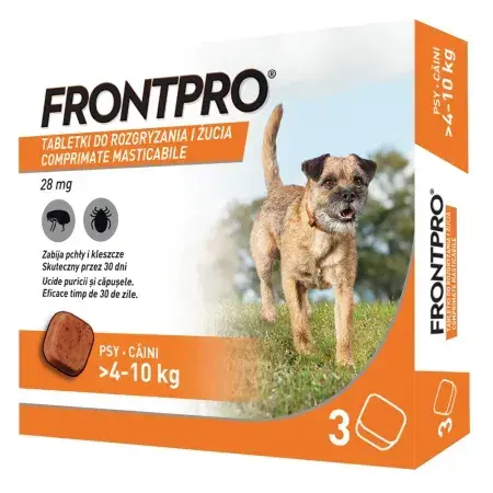 Antiparazitar extern pentru caini  4 - 10 kg Frontpro x 3 tablete