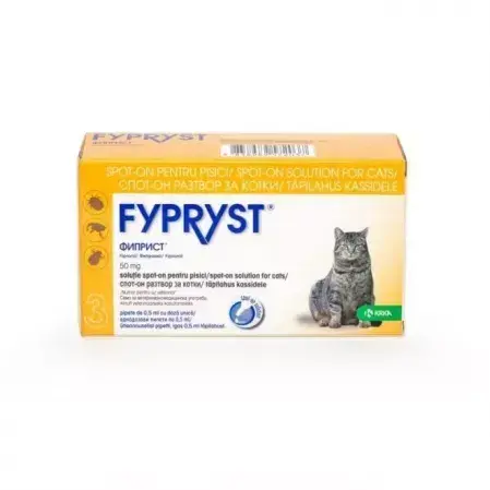 Antiparazitar extern pentru pisici Fypryst 50 mg  x 3 pipete