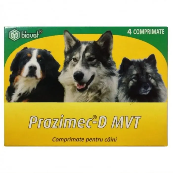 Antiparazitar intern pentru caini Prazimec-D MVT 4 comprimate