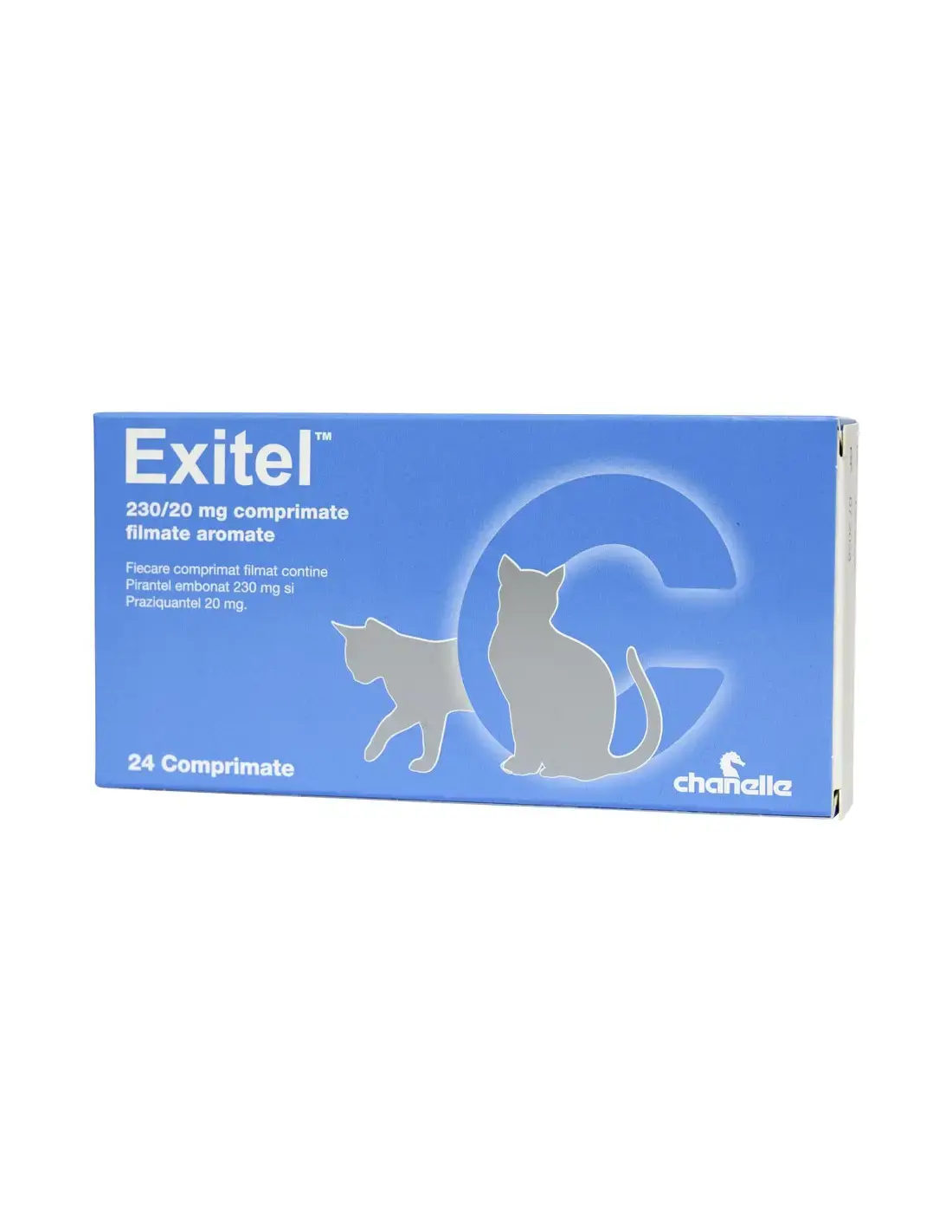 Deparazitare interna pentru pisici Exitel Cat 230 20mg 8 cpr   folie