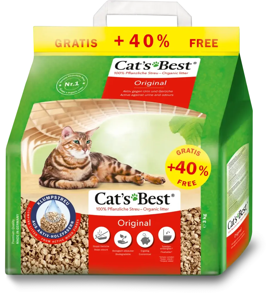 Asternut igienic pentru pisici Cat s Best Original 5 + 2 L