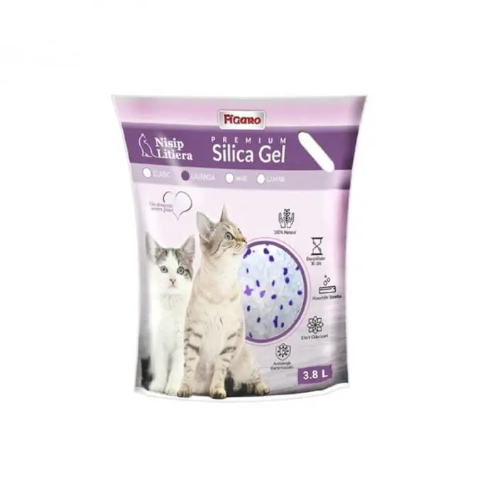 Asternut igienic pentru pisici Silica Gel Figaro 3,8L cu lavanda