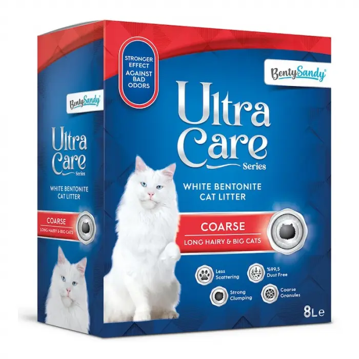 Asternut igienic pentru pisici Ultra Care Coarse long hair  big cats 8L