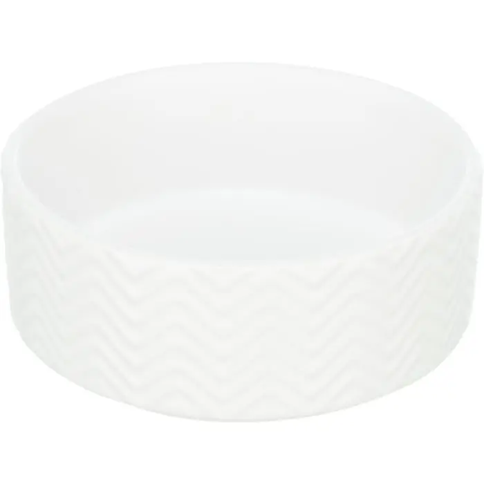 Castron ceramic pentru caini  pisici Trixie Alb 0,4 l   13 cm