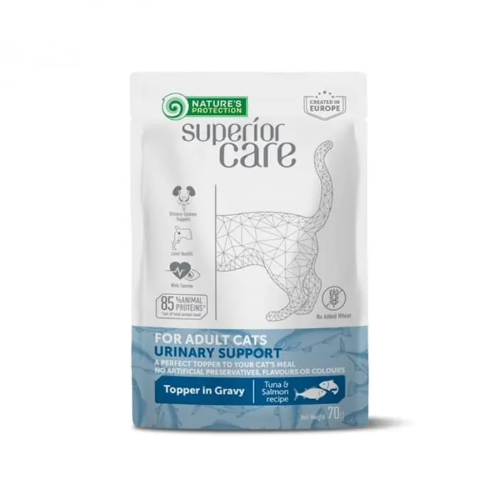 Gustari pentru pisici N.P. Superior Care Urinary Support cu ton  somon 70 gr