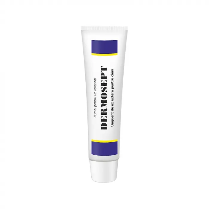 Dermosept unguent extern pentru afectiunile cutanate la caini 40 gr