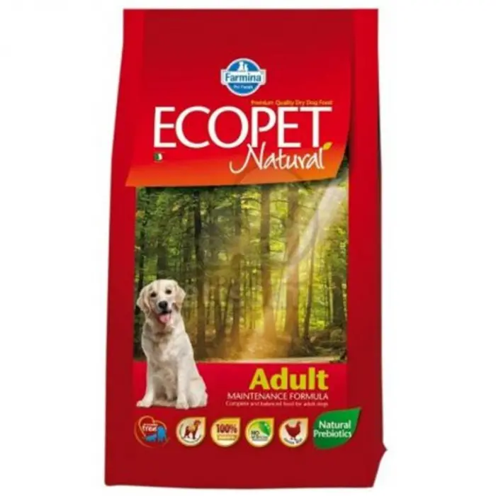 Hrana uscata pentru caini Ecopet Natural Medium Adult cu pui 12 kg