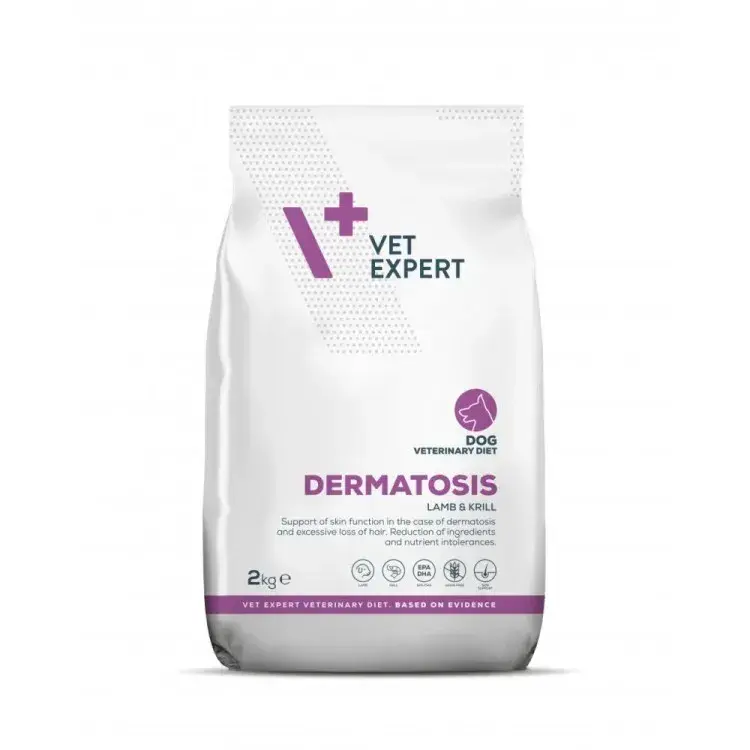 Hrana dietetica pentru caini Vetexpert 4T Dermatosis cu miel 2 kg