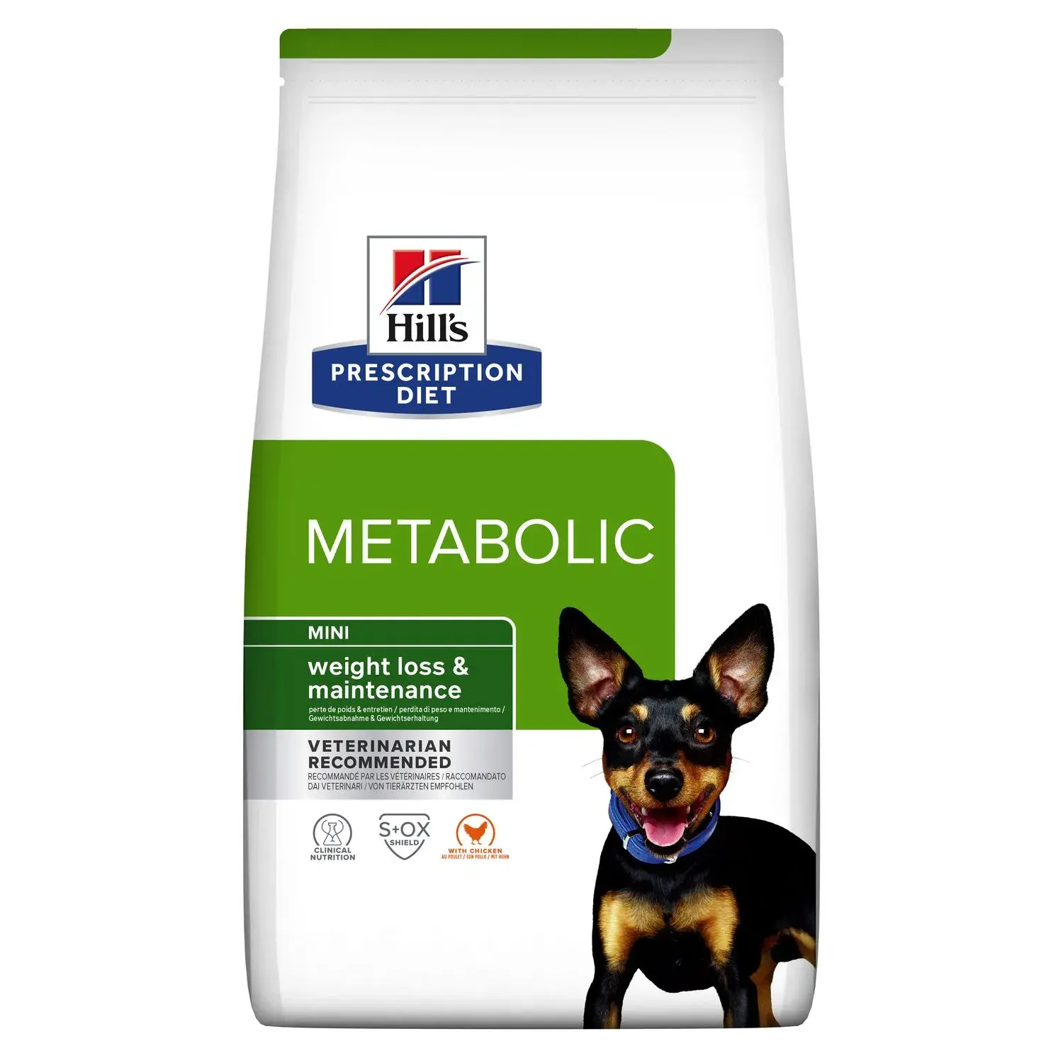 Hrana dietetica pentru caini Hill s PD Metabolic Mini Adult cu pui 1 kg