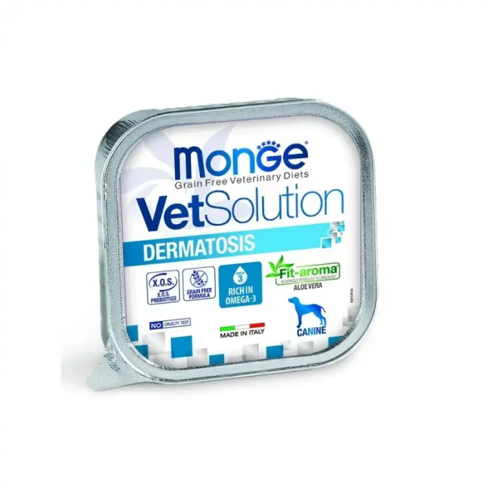 Hrana dietetica pentru caini Monge VetSolution Dermatosis 150 gr