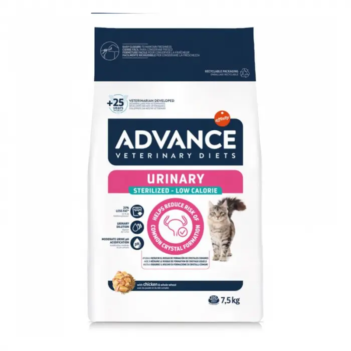 Hrana dietetica pentru pisici Advance Veterinary Diets Urinary Sterilized low calorie 7,5 kg