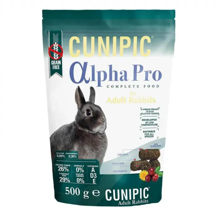 Hrana pentru iepuri adulti Cunipic Alpha Pro 500 gr