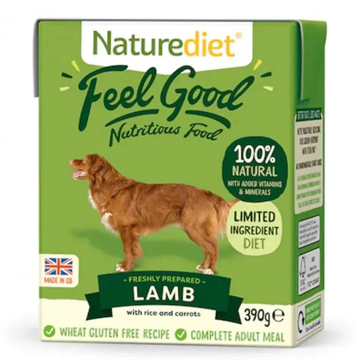 Hrana Umeda Pentru Caini Naturediet Feel Good - Miel, Orez Si Cartofi 390 G