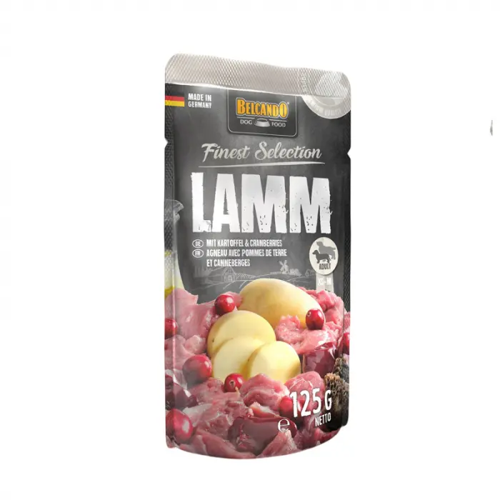 Hrana umeda pentru caini Belcando cu miel,cartofi  merisoare 125 gr