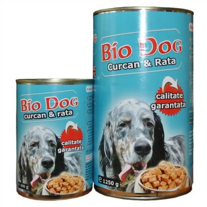 Hrana umeda pentru caini Biodog cu curcan  rata 410 gr