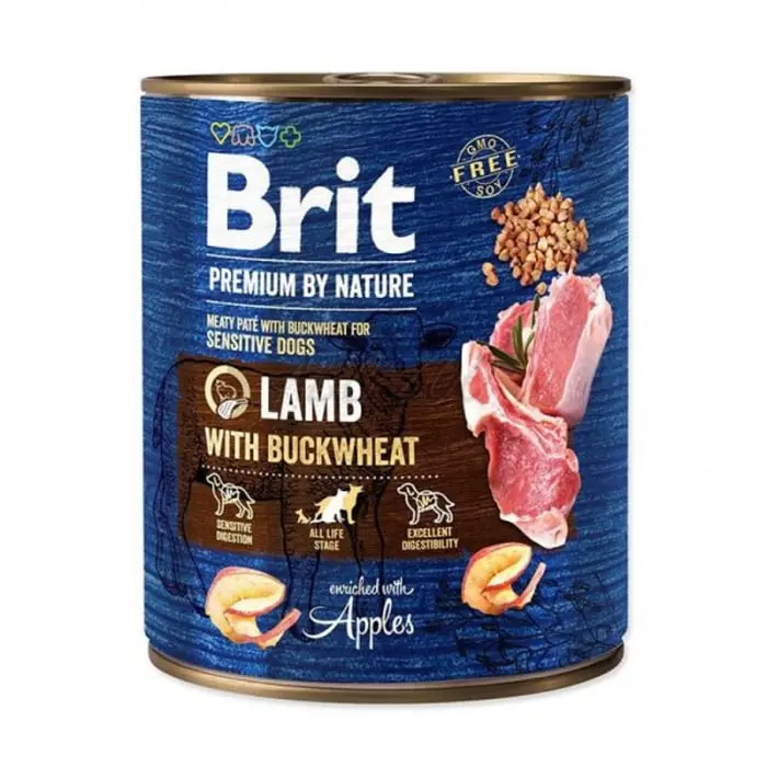 Conserva pentru caini Brit Premium cu miel 800 gr