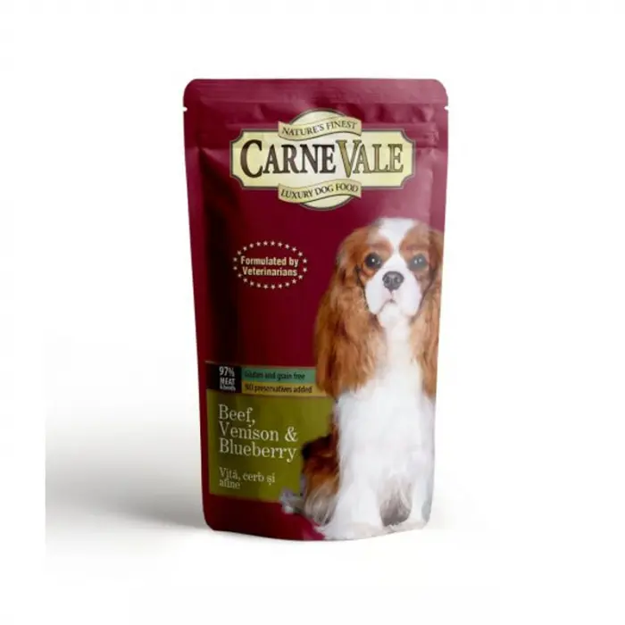 Hrana umeda pentru caini Carnevale cu vita,cerb  afine 125 gr