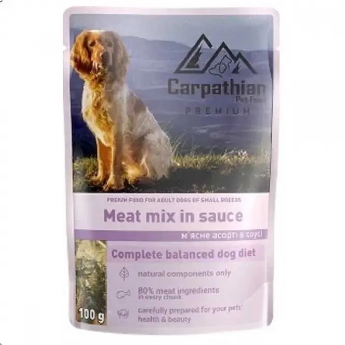 Hrana umeda pentru caini Carpathian Meat Mix 100 gr