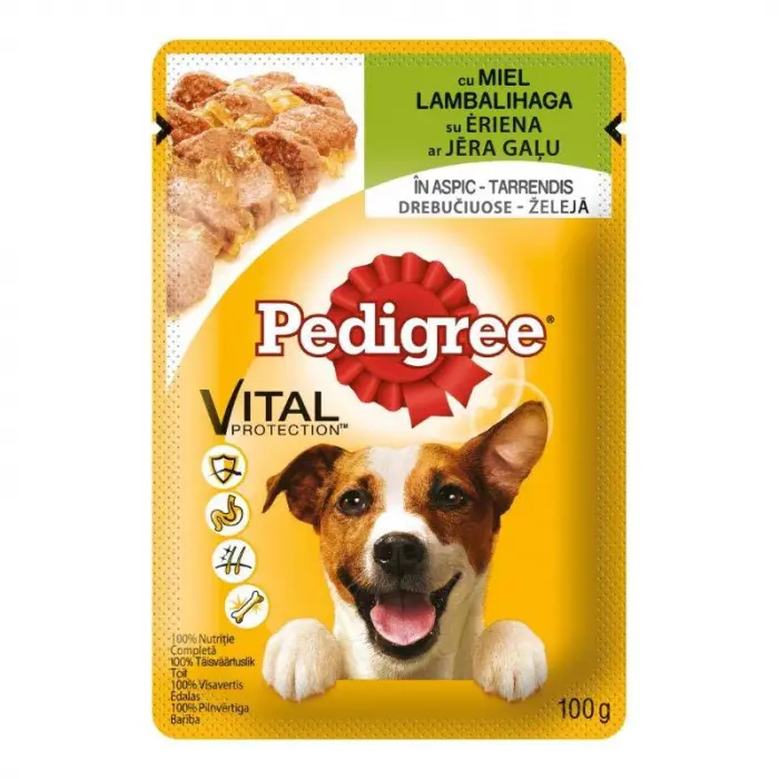 Hrana umeda pentru caini Pedigree Adult cu miel ficat 100 gr