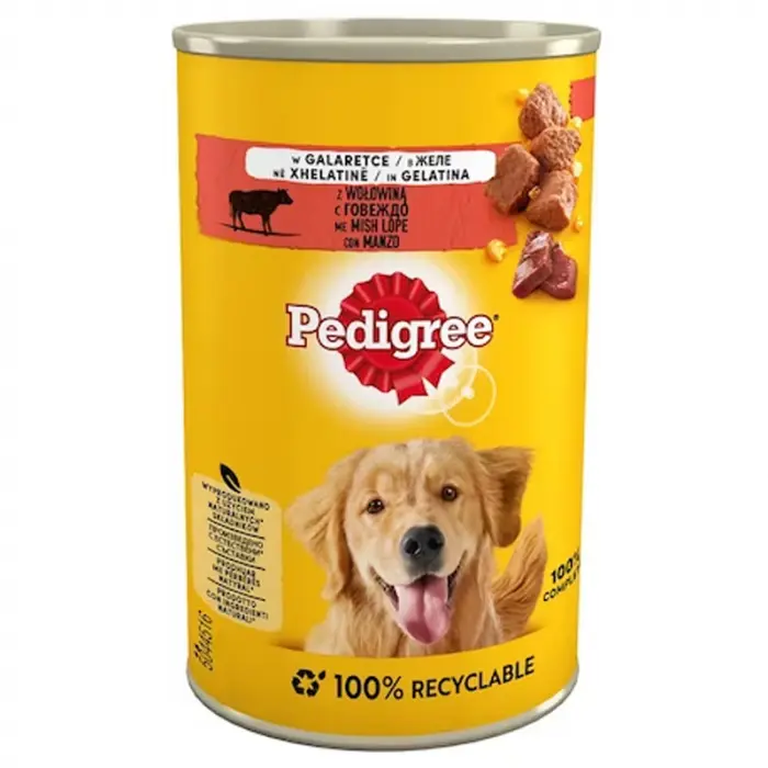 Hrana umeda pentru caini Pedigree Adult cu vita in aspic 1200 gr