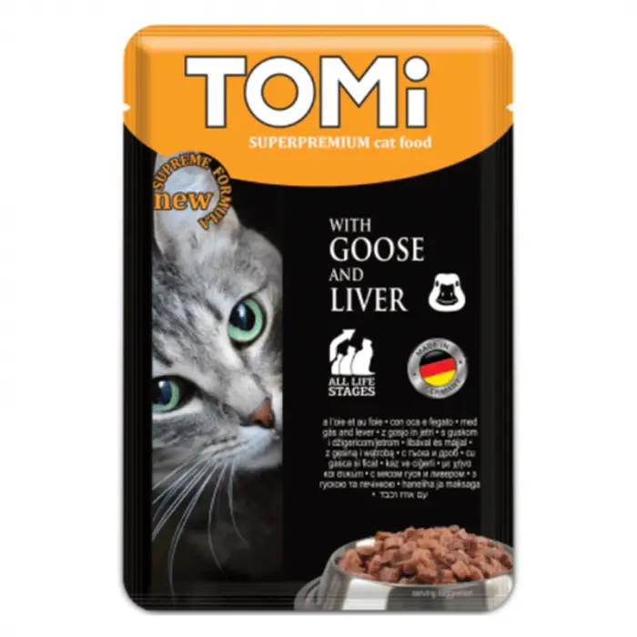 Hrana umeda pentru pisici Tomi cu gasca   ficat 100 gr