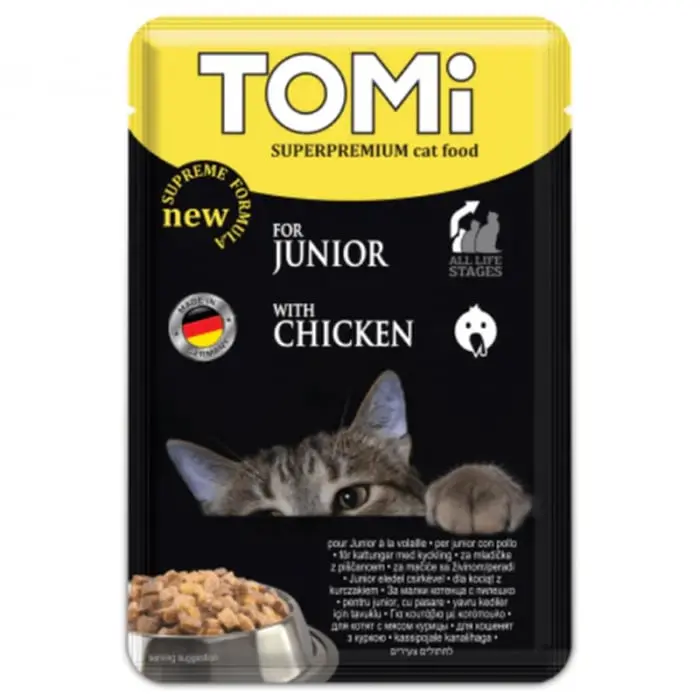 Hrana umeda pentru pisici Tomi Junior cu pui 100 gr