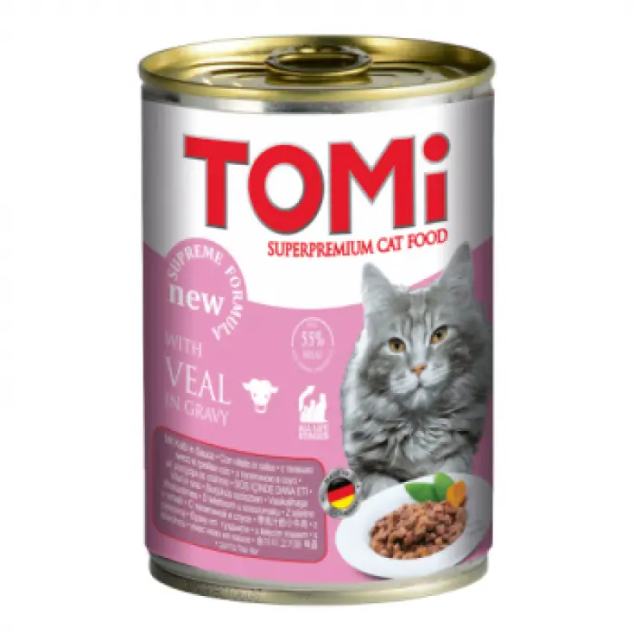 Hrana umeda pentru pisici Tomi cu vitel 400 gr