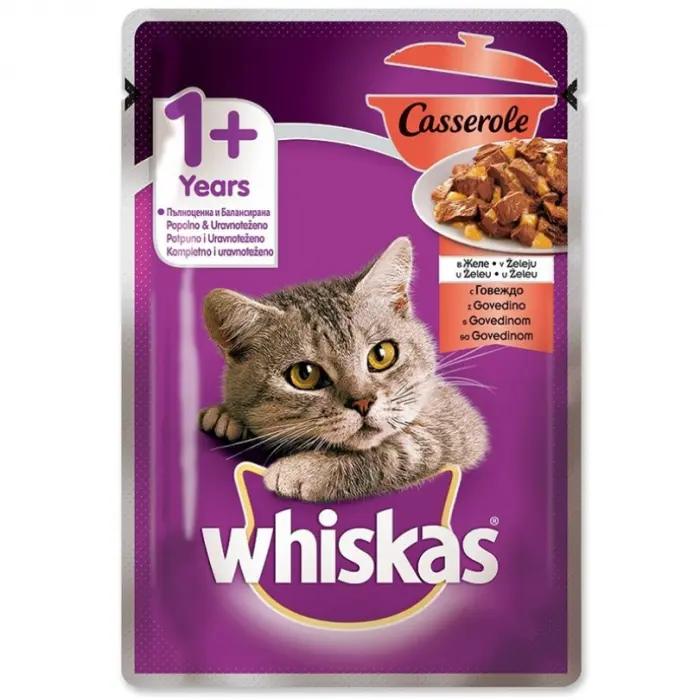 Hrana umeda pentru pisici Whiskas Casserole cu vita 85 g