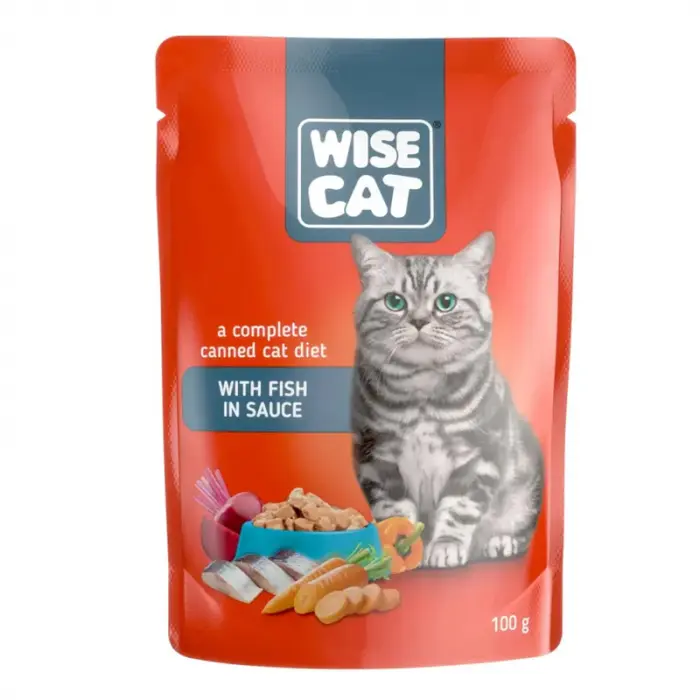 Hrana umeda pentru pisici Wise cu peste 100 gr