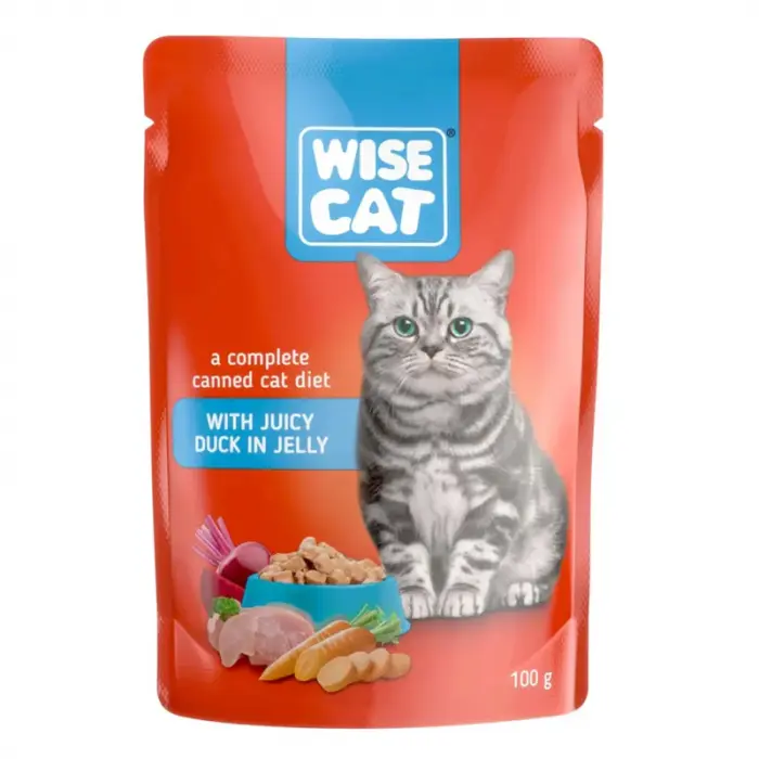 Hrana umeda pentru pisici Wise cu rata 100 gr
