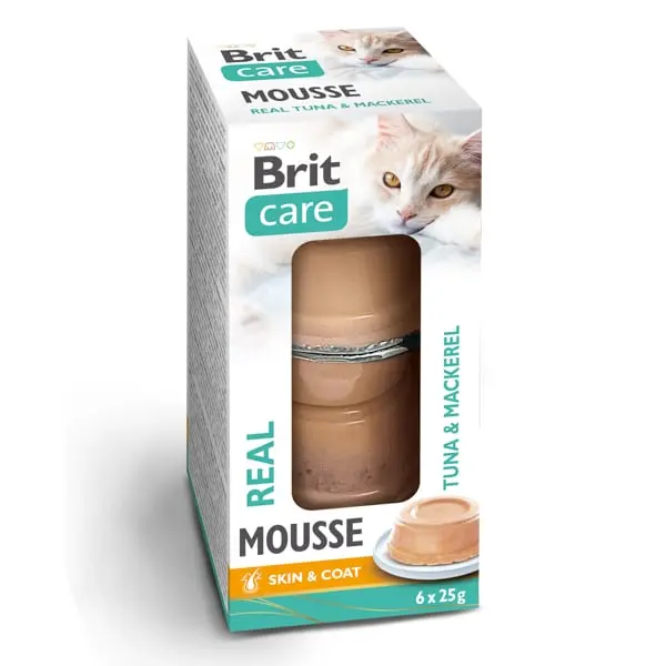 Hrana umeda pentru pisici Brit Care Mousse with Real Tuna  Mackerel 6 x 25 gr