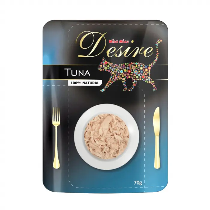 Hrana umeda pentru pisici Desire cu ton file in supa 70 gr