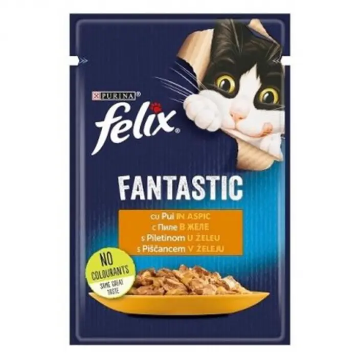 Set 26 buc x 85 gr Hrana umeda pentru pisici Felix Fantastic cu pui