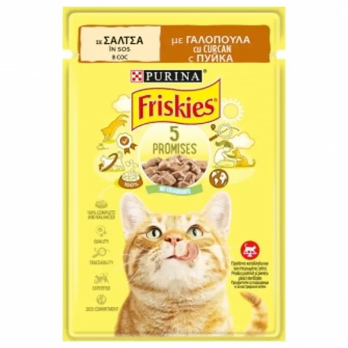 Set 26 buc x 85 gr Hrana umeda pentru pisici Friskies cu curcan in sos